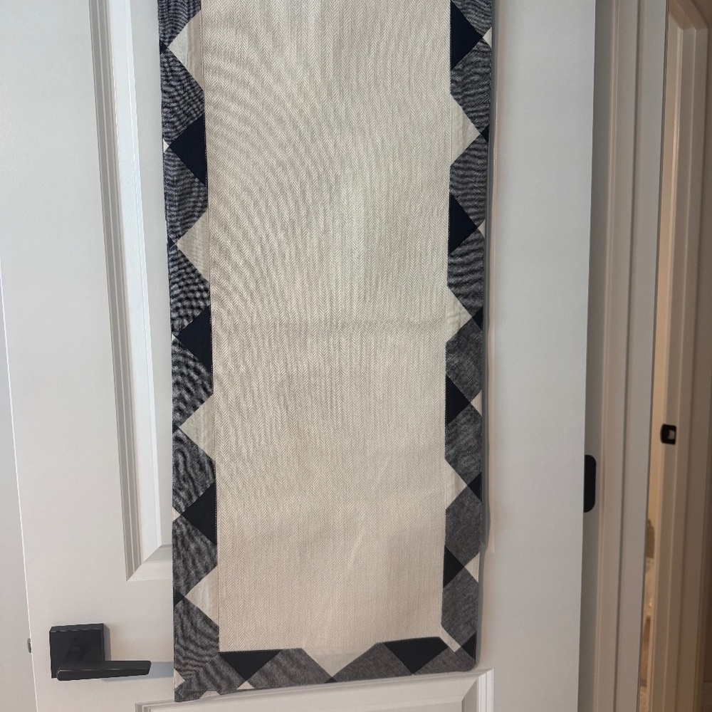 Black & Ivory Checker Revisable Runner Sz. 16" x 79"
